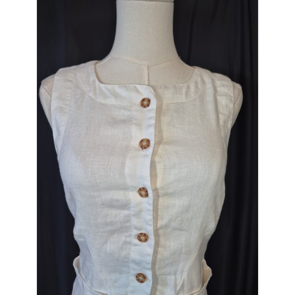 Posse Linen Ivory Emma Vest Button Down XXS Women's - Picture 5 of 12